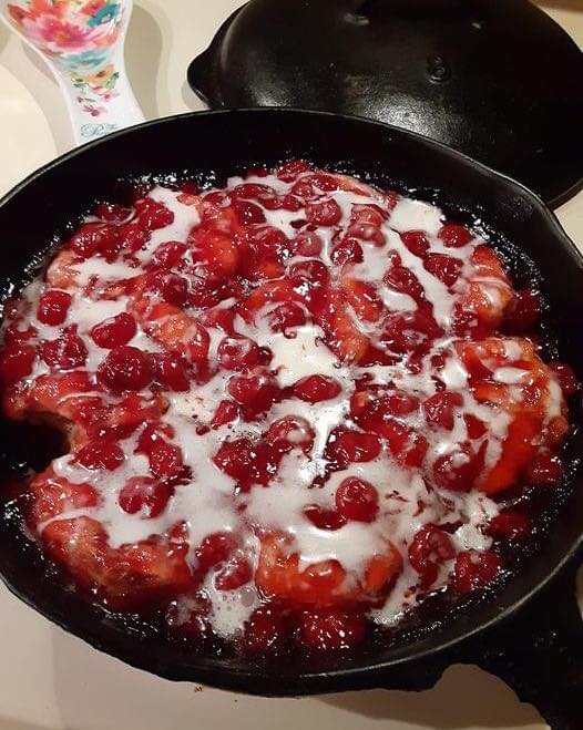 Cinnamon Roll Cherry Pie Bake